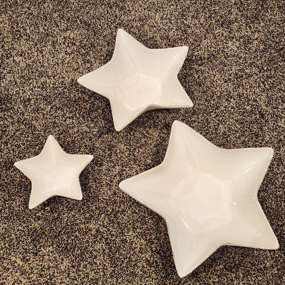 Pottery Barn Star Bowls Set Of 3 Serving Nesting Bowls